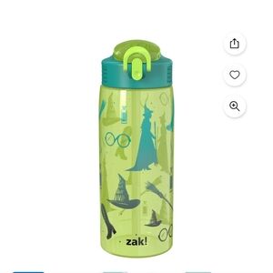 NEW Zak Designs 25oz Wicked Halloween Light Green Kids Straw Water Bottle